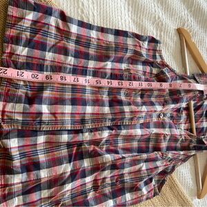 Vintage Ann Taylor Plaid Sleeveless Button-Up Top